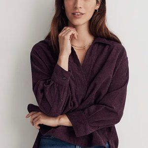 Madewell Corduroy Lakeline Long-Sleeve Popover Shirt